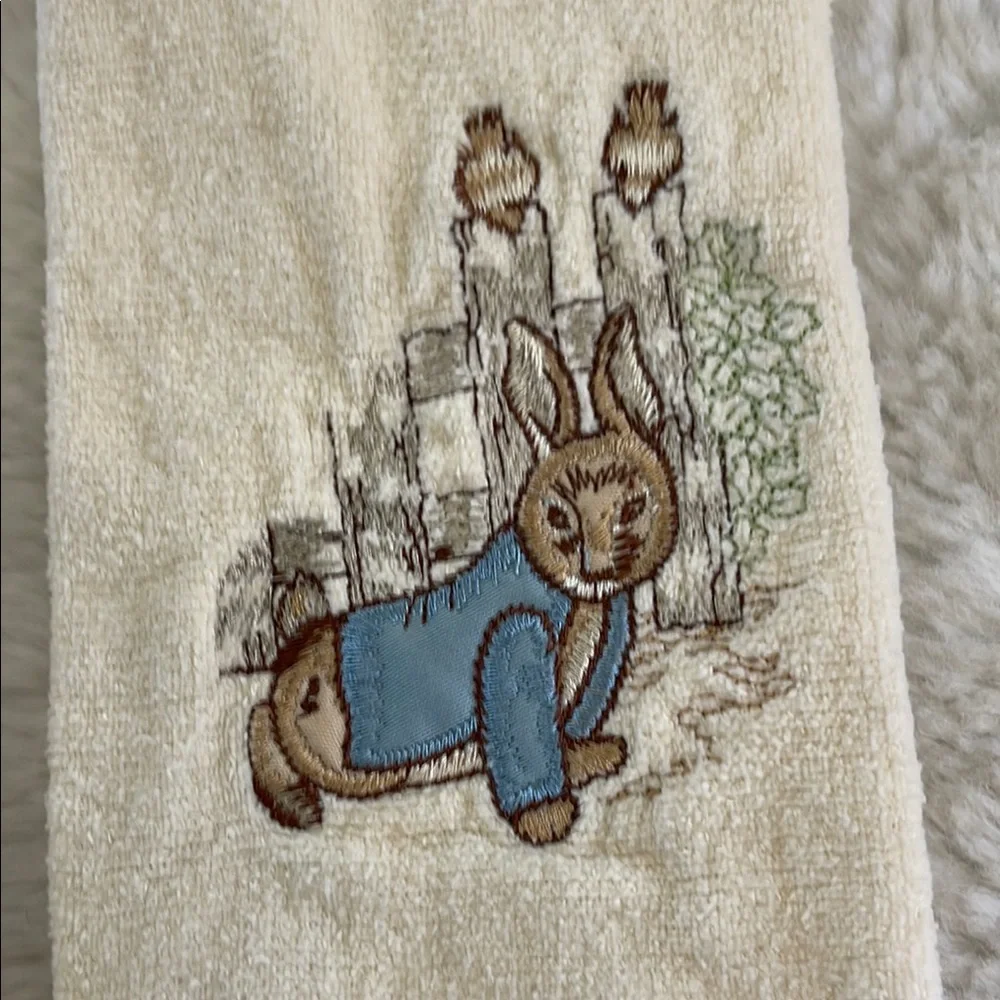 Vintage Peter Rabbit Embroidered Hand Towels
